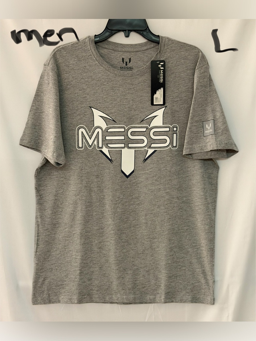 Messi Men's Short-Sleeve Crewneck Tee in Grey